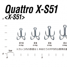  X-S51 Quattro Dörtlü Maket Balık İğnesi