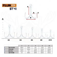 ST41 Üçlü Maket Balık İğnesi Nickel