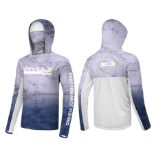 UV PERFORMANCE HOODIE SHIRT+NECK, NAVY BLUE
