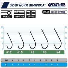56538 Worm Bh-Sproat Black Chrome İğne