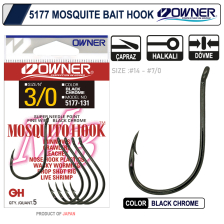 5177 Mosquito Hook Black Chrome İğne