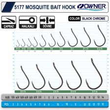 5177 Mosquito Hook Black Chrome İğne